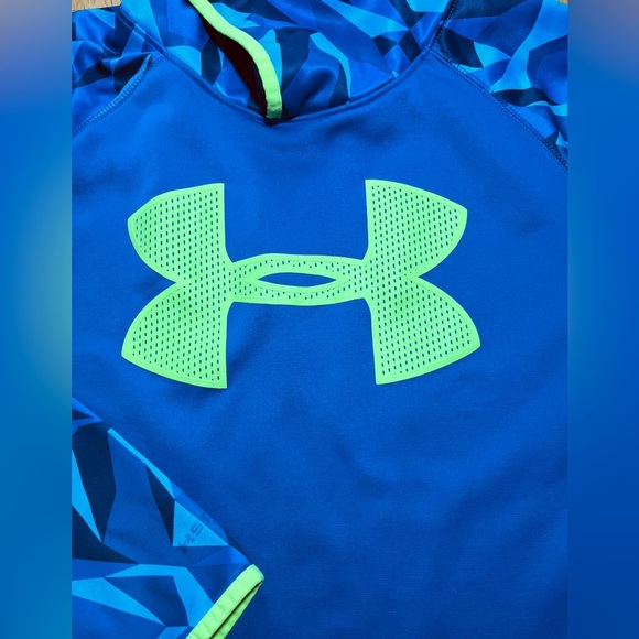 Under Armour Hoodie Youth XL Loose Coldgear Athletic Wear Blue/ Green - Picture 3 of 9